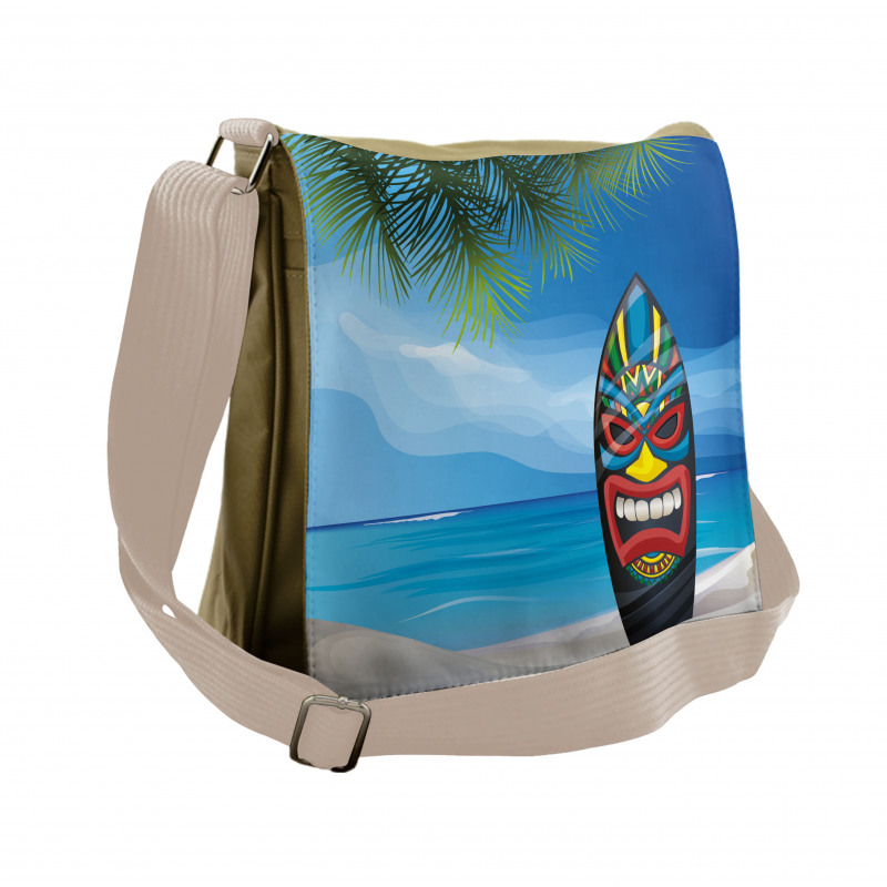 Tiki Surfboard Messenger Bag