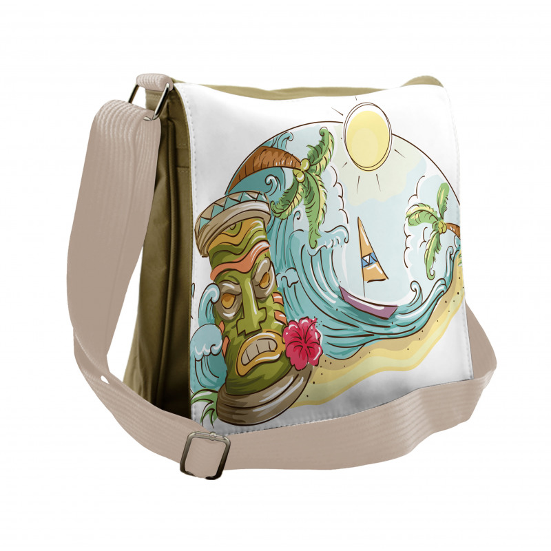 Cartoon Beach Messenger Bag