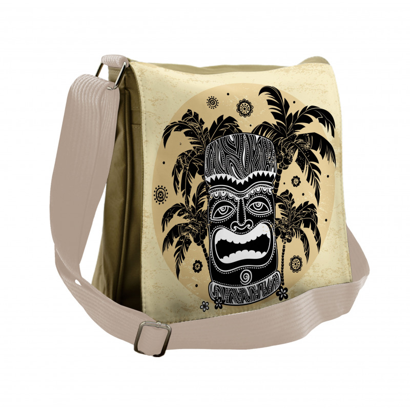 Mask Palm Ornate Messenger Bag