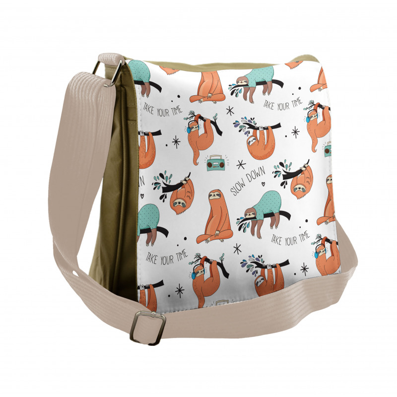 Sloths on Branches Messenger Bag