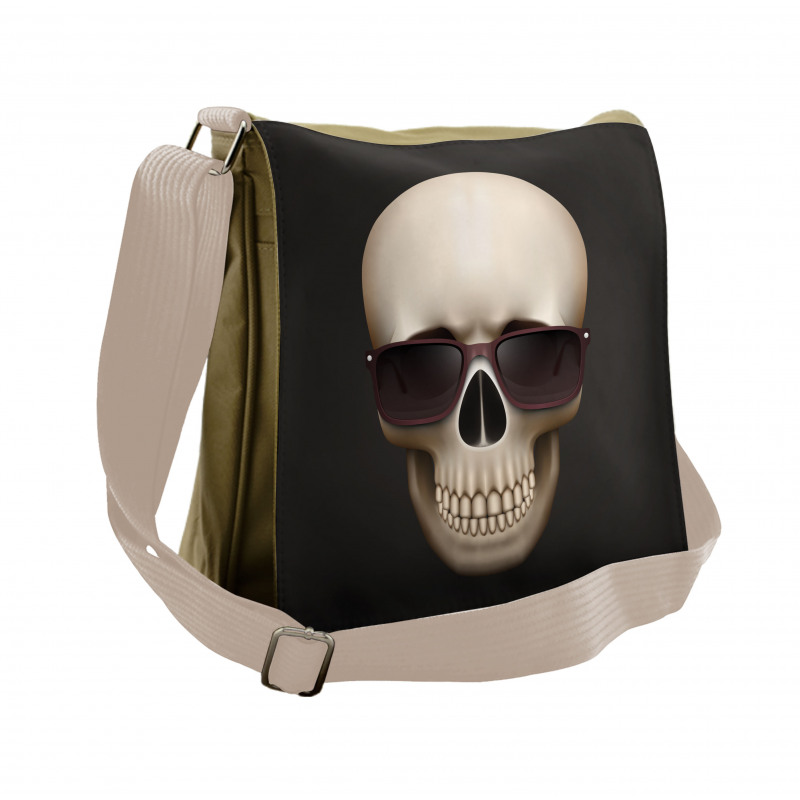 Funny Glass Skeleton Head Messenger Bag