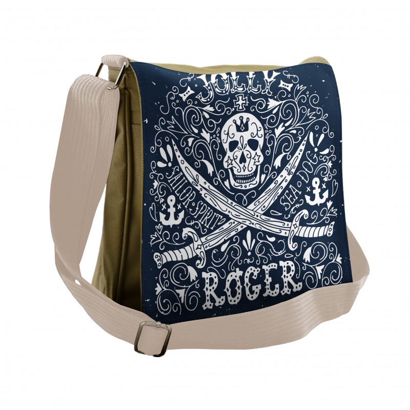 Pirates Jolly Roger Flag Messenger Bag