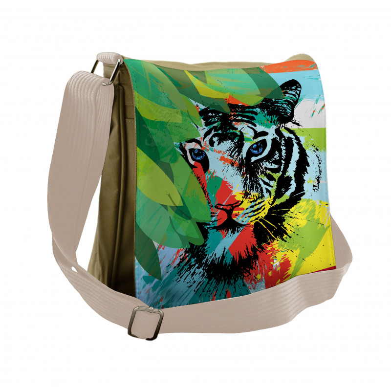 Abstract Bengal Tiger Messenger Bag
