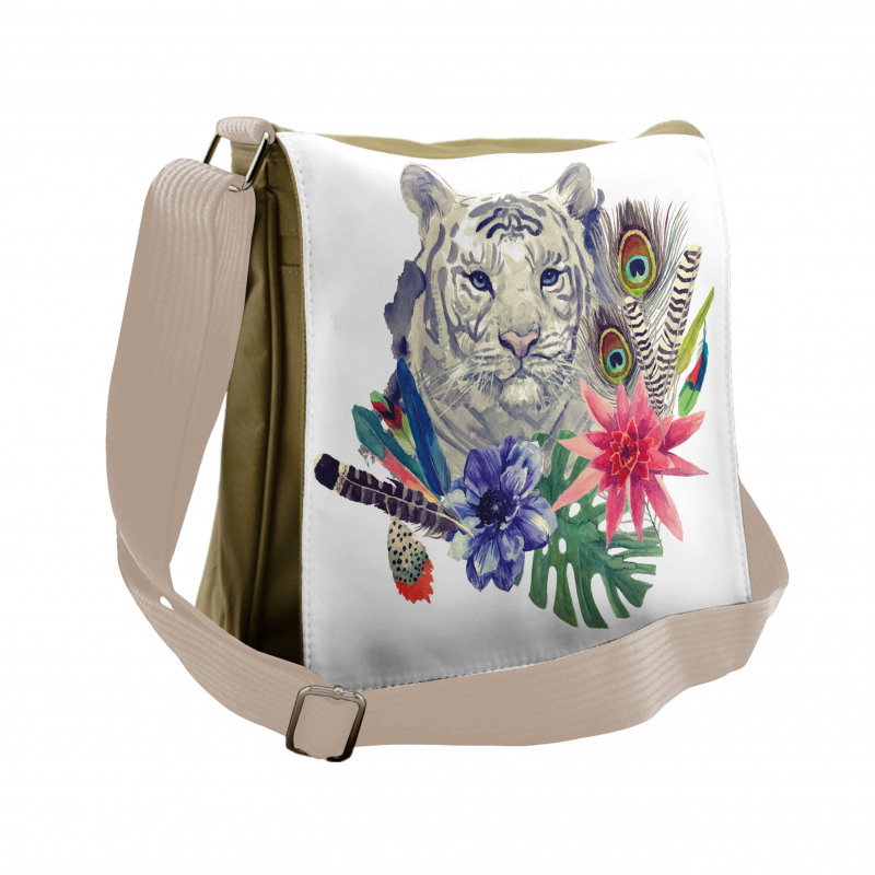 Retro Feline Cat Messenger Bag
