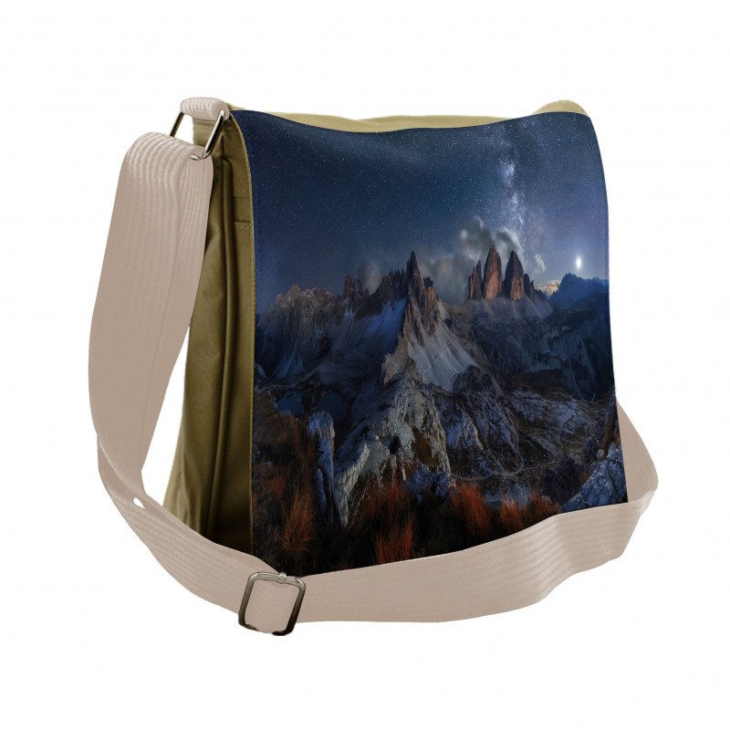 Italy Mountains Milky Way Messenger Bag