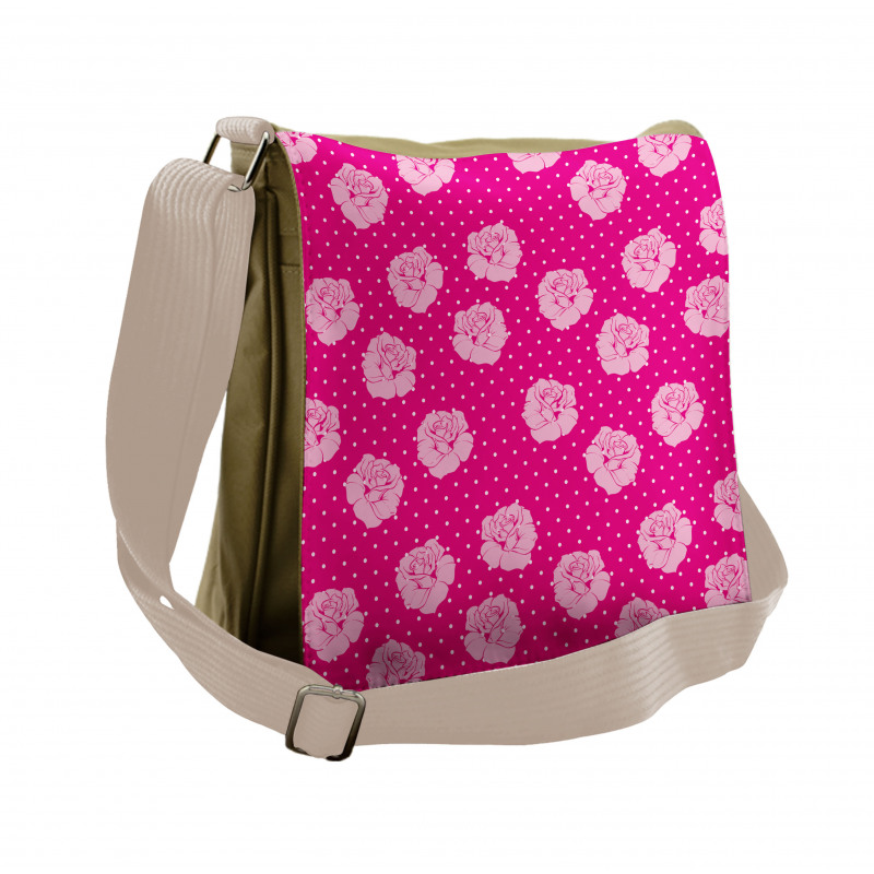 Vintage Roses Love Dot Messenger Bag