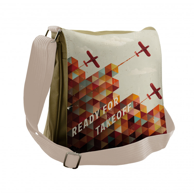 Geometric Aged Messenger Bag