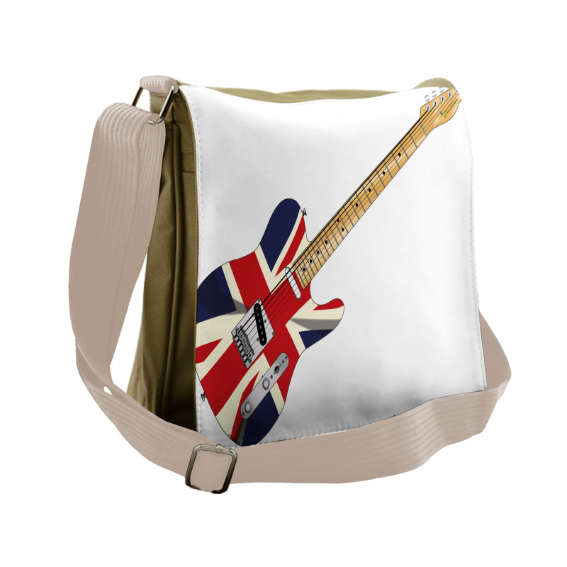 Electric Guitar Flag Messenger Bag