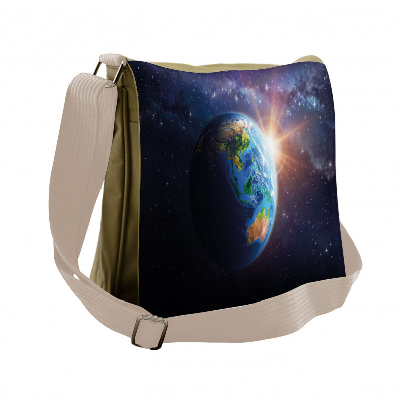 Face of Earth in Space Messenger Bag