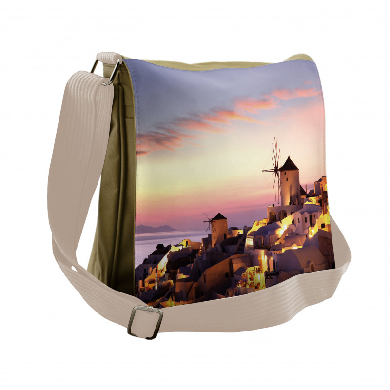 Santorini Greece View Messenger Bag