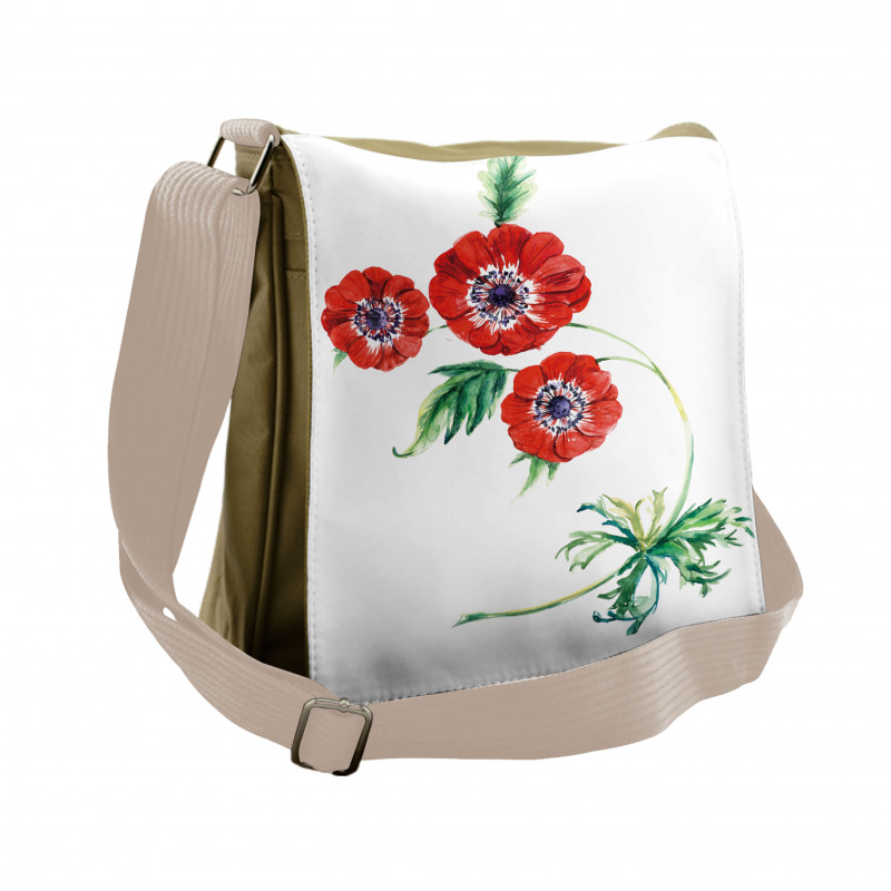 Red Watercolors Messenger Bag