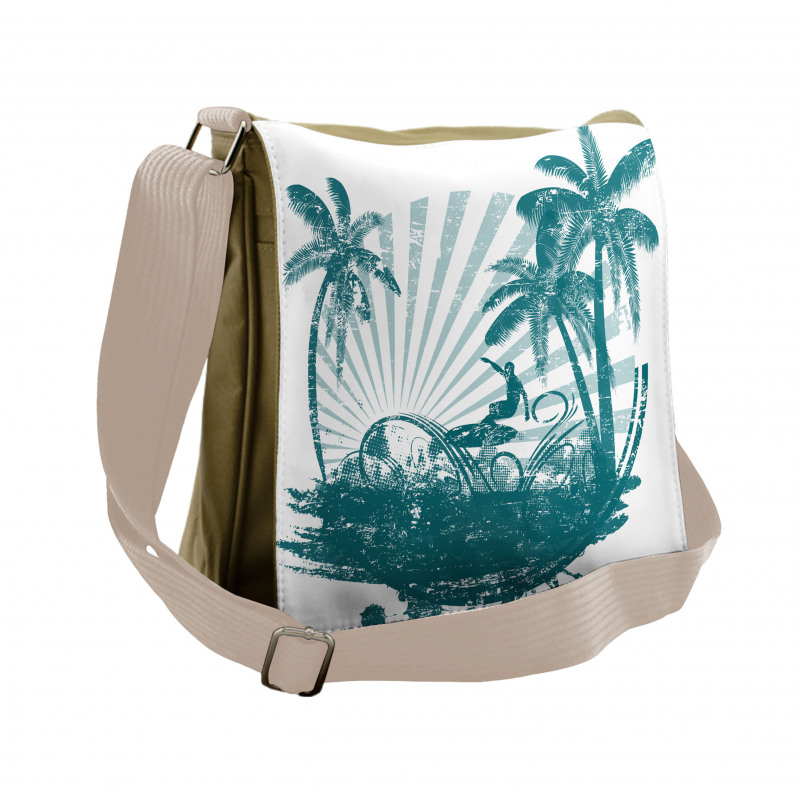 Grunge Tropical Messenger Bag