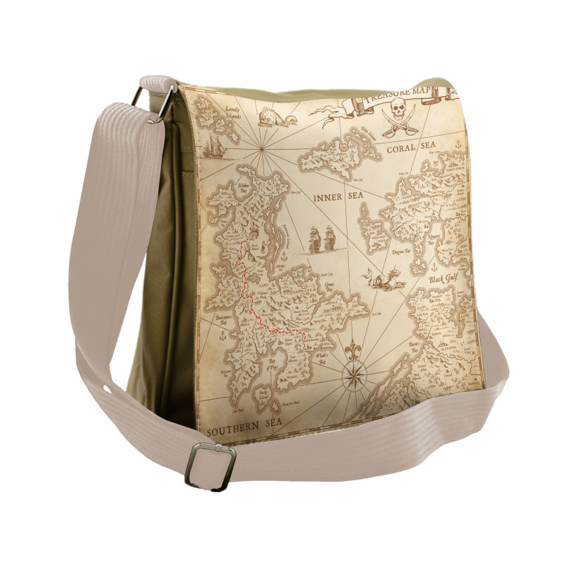 Grunge Treasure Map Messenger Bag