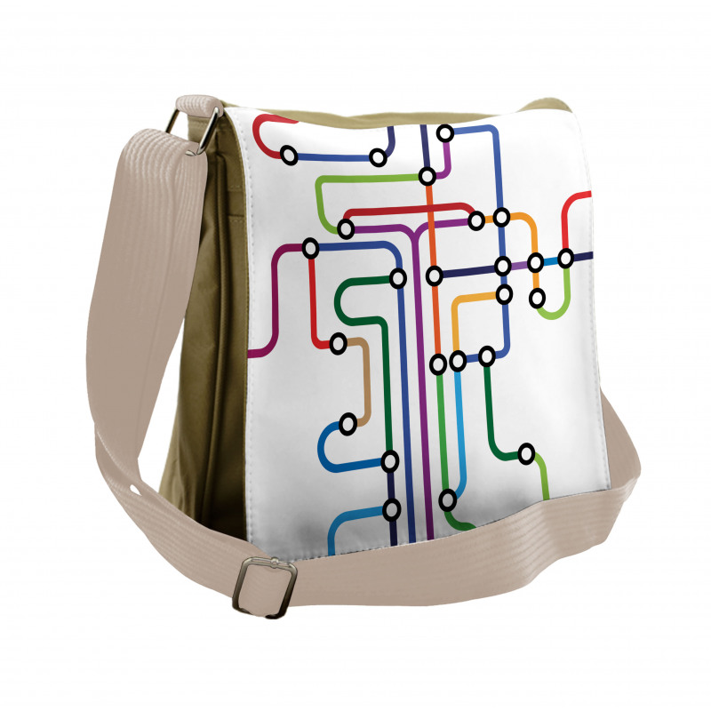 Abstract Colorful Subway Messenger Bag