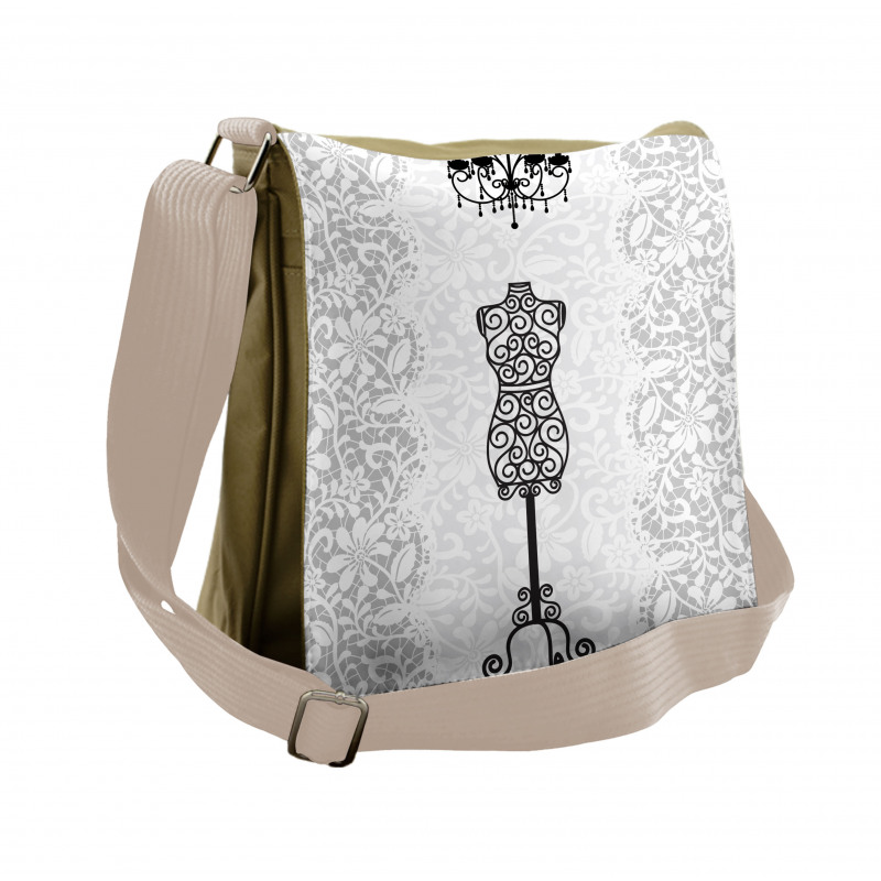 Monochrome Design Swirl Messenger Bag
