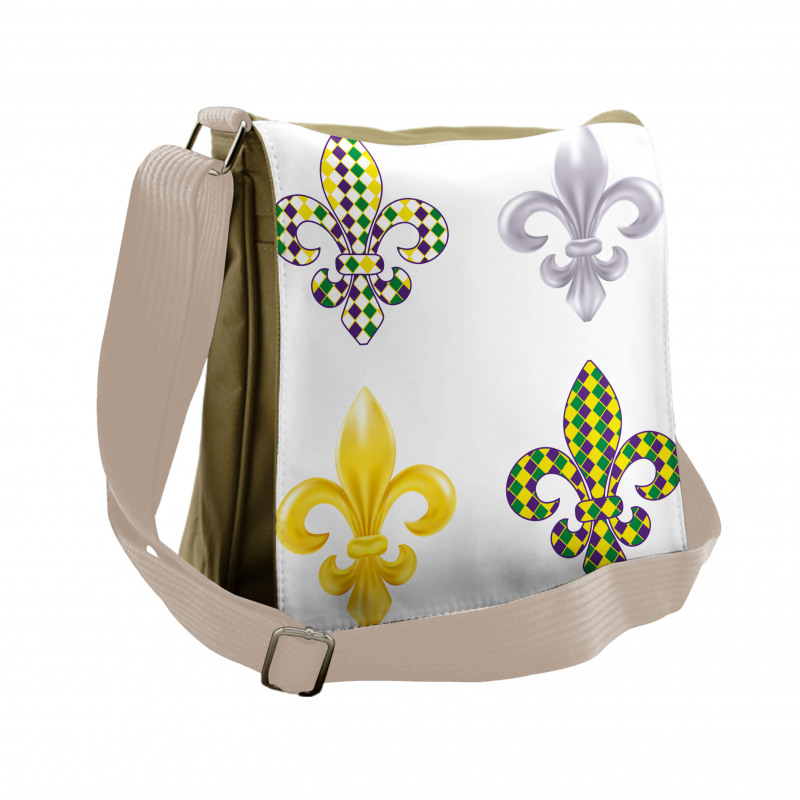 Fleur De Lis Motifs Messenger Bag