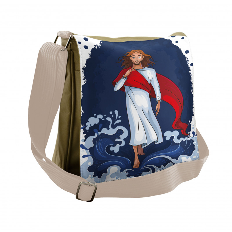 Cartoon Style Man Figure Messenger Bag