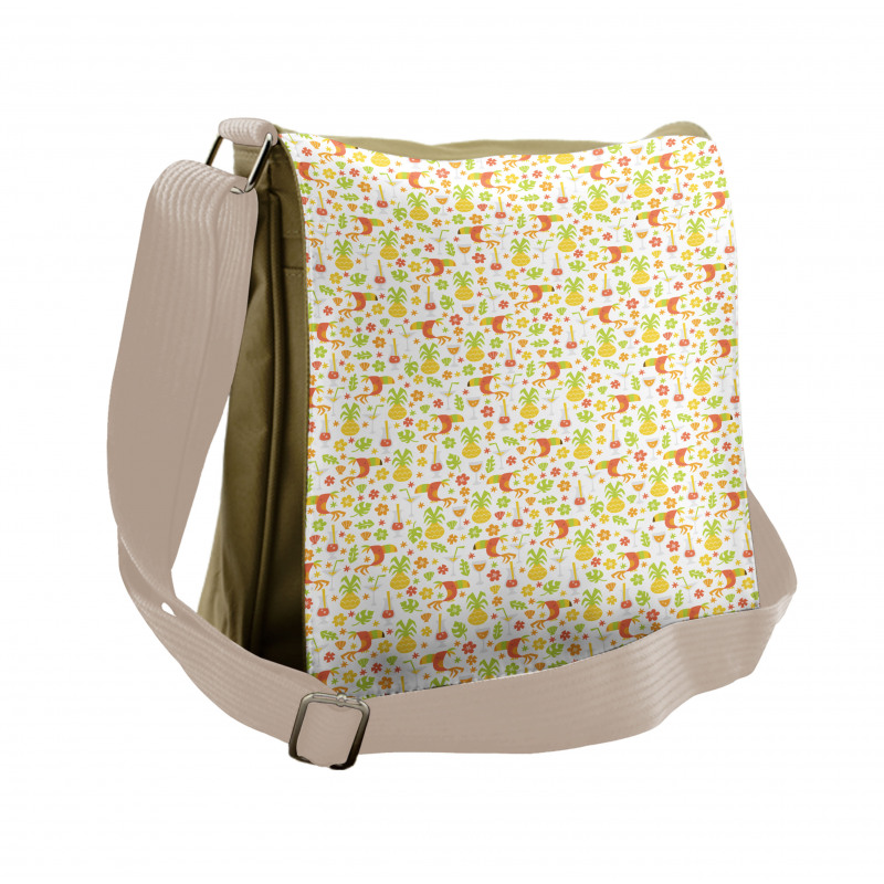 Toucan Birds Pineapples Messenger Bag