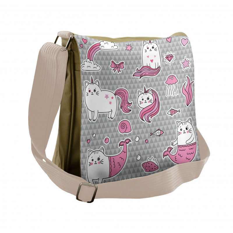 Mermaid Cat Messenger Bag