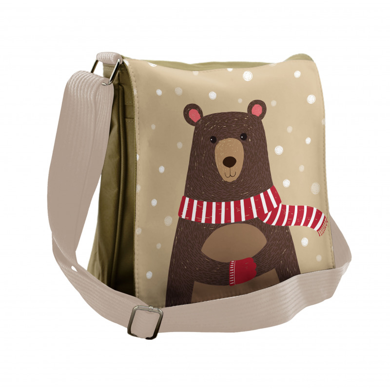 Bear Red Scarf Messenger Bag