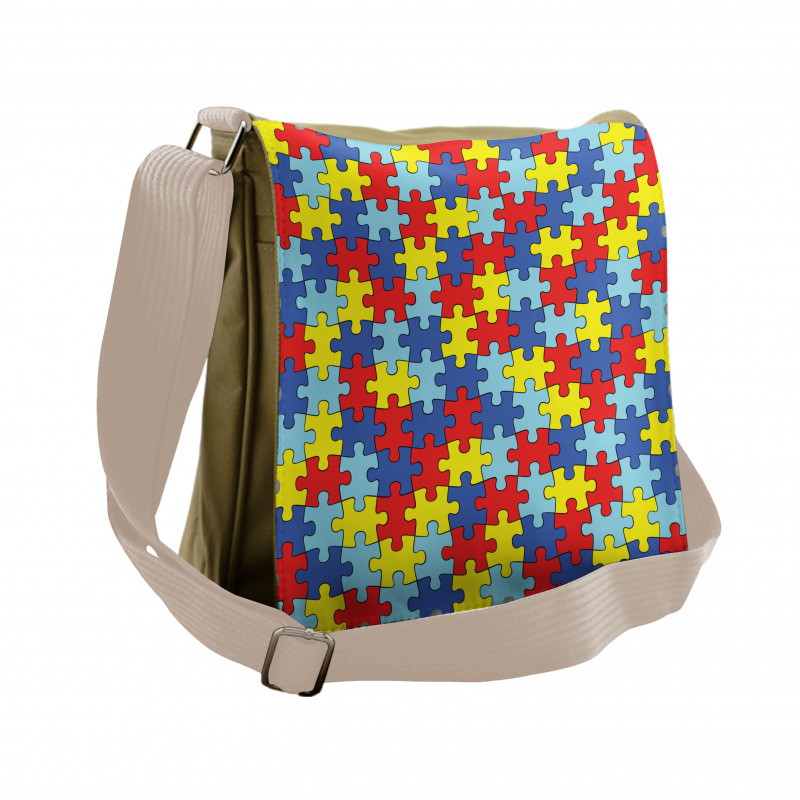 Colorful Puzzle Pieces Messenger Bag