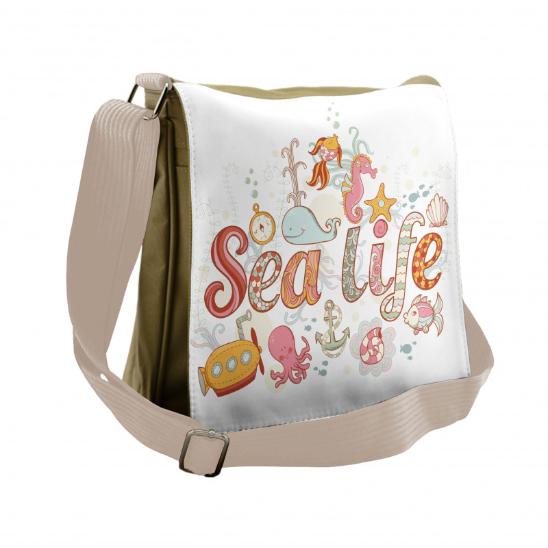 Marine Life Theme Messenger Bag