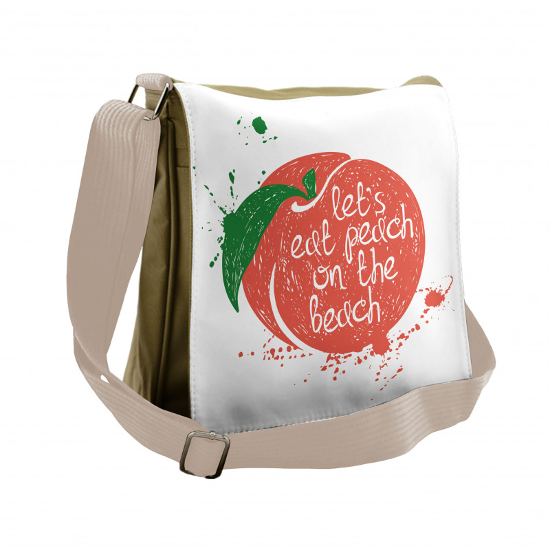 Soft Fruit Quirky Words Messenger Bag