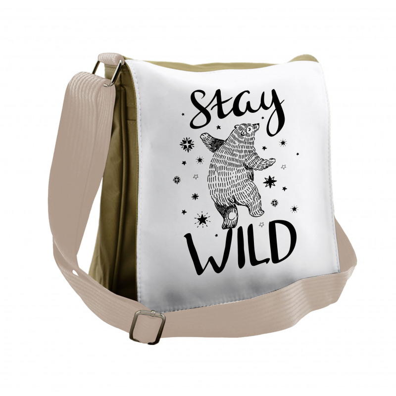 Dancing Bear and Words Messenger Bag