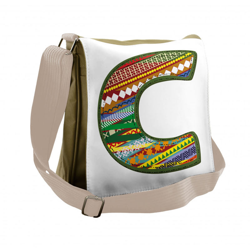 Multicolored Alphabet Messenger Bag