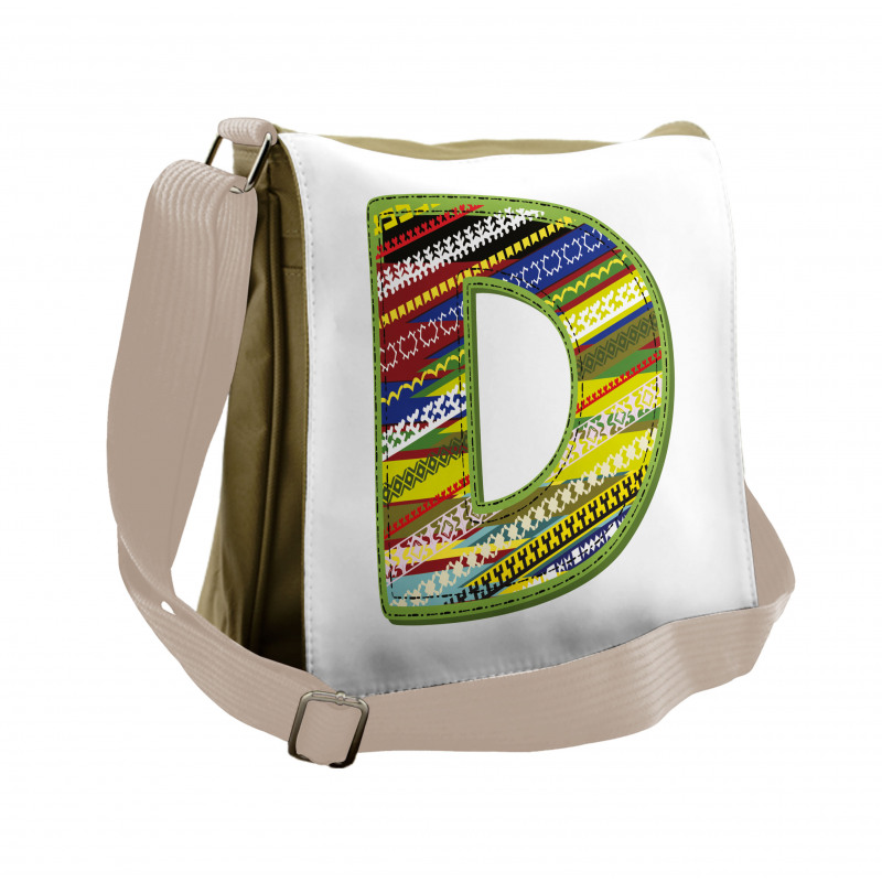 Letter Ornament Retro Messenger Bag