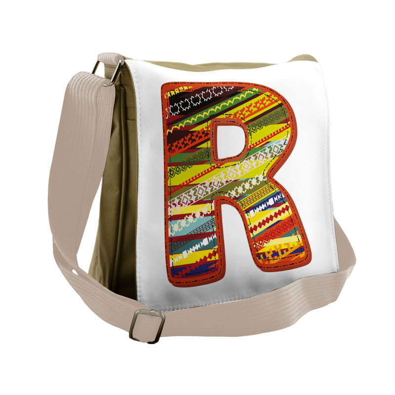 R Aztec Tribal Messenger Bag