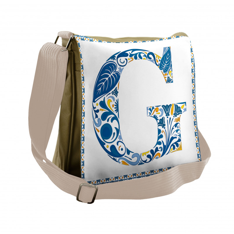 Tile Designed Letter G Messenger Bag