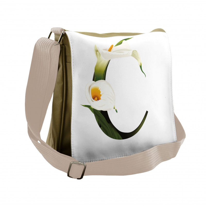 Calla Lilly Flower Messenger Bag