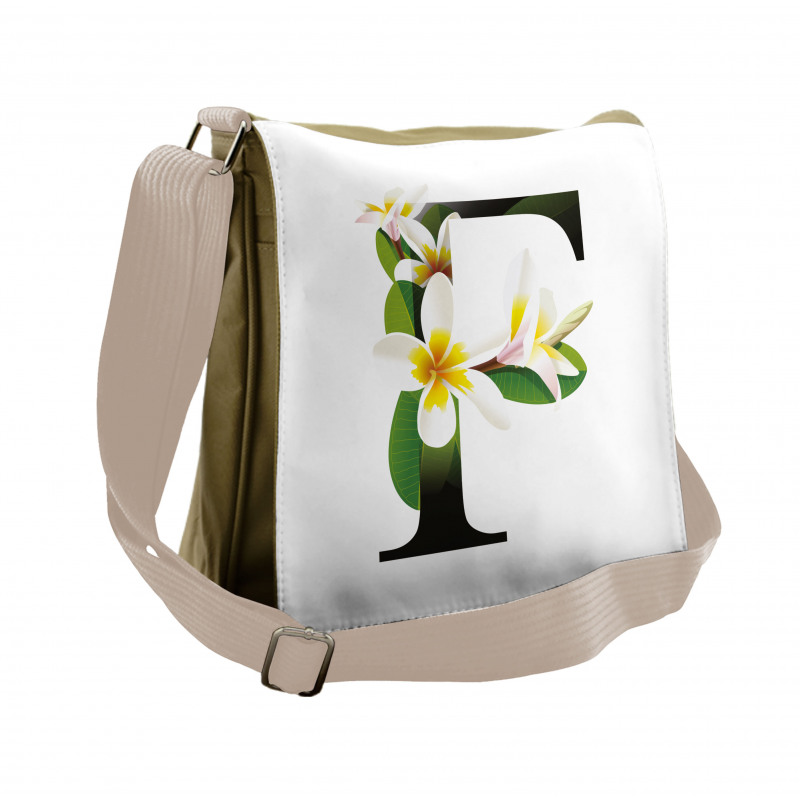 Frangipani Green Theme Messenger Bag