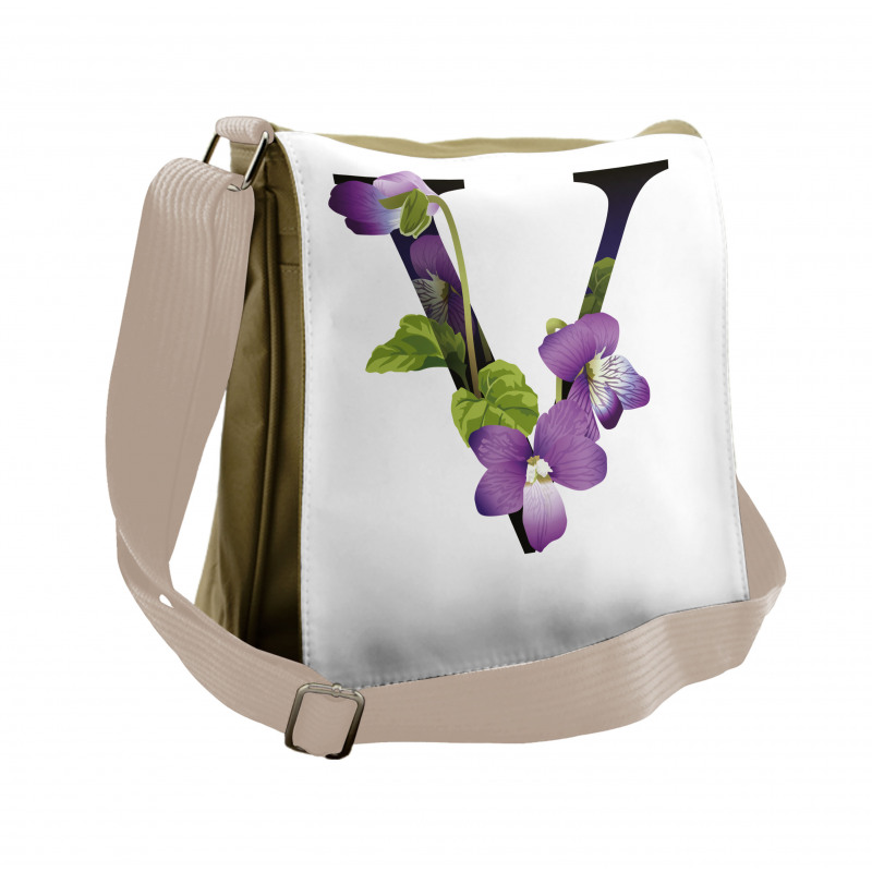 Viola Sororia Flower Messenger Bag