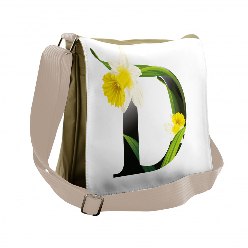 D Silhouette Daffodils Messenger Bag