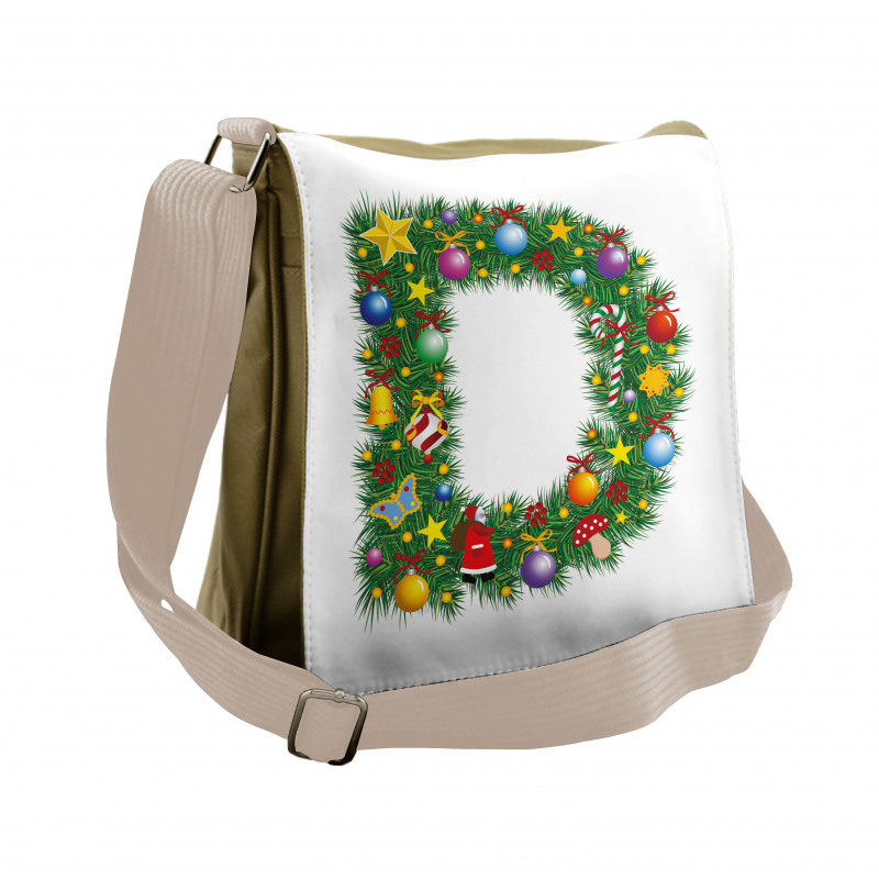 Happy Christmas Pine Messenger Bag