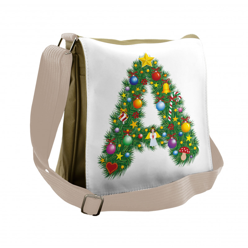 Winter Festivity Font Messenger Bag