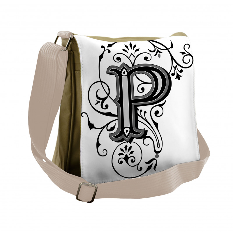 Floral Essence Initial Messenger Bag