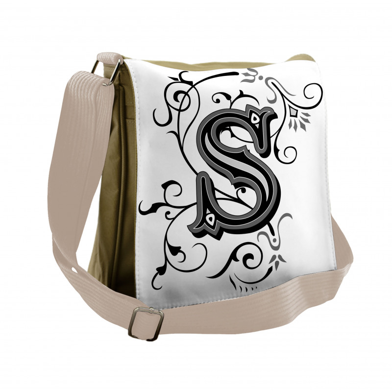 Monochrome Uppercase S Messenger Bag