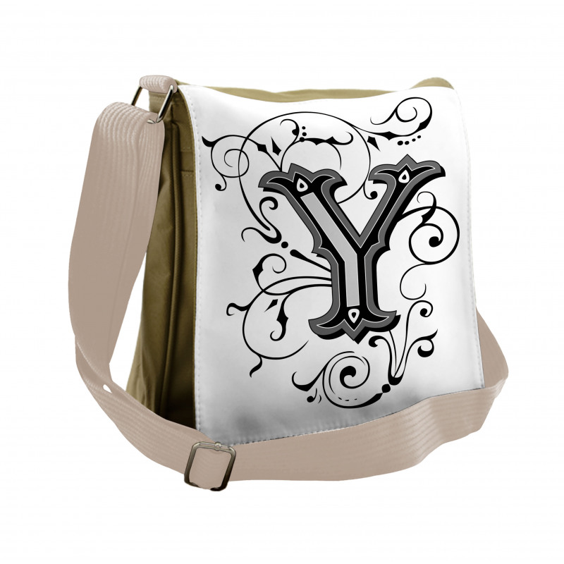 Capital Y Calligraphy Messenger Bag