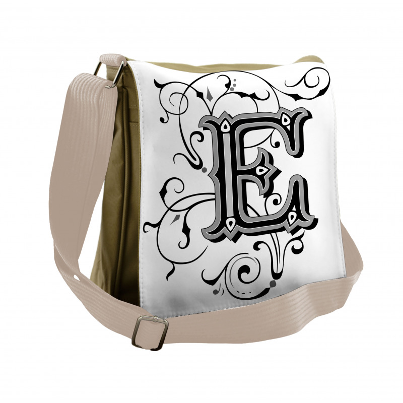 Capitaized Sign Swirls Messenger Bag