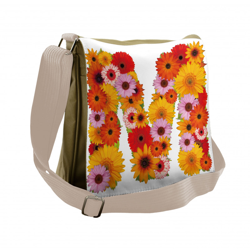 Flower Alphabet Daisy Messenger Bag