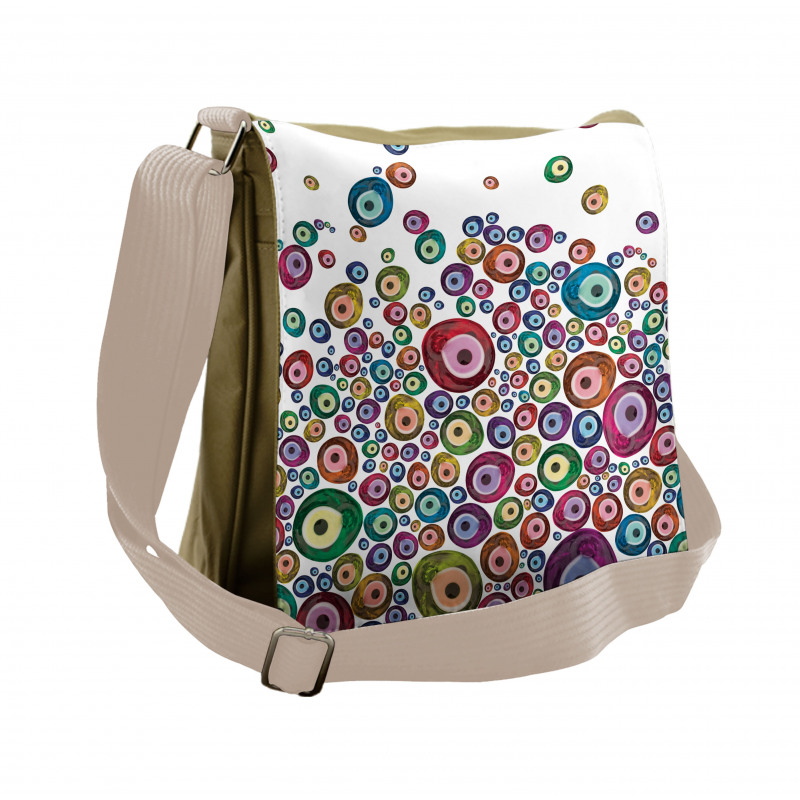 Evil Eye Pattern Messenger Bag