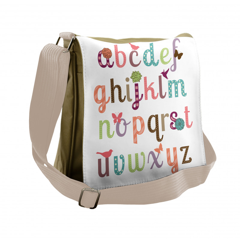 Girly Feminine Alphabet Messenger Bag