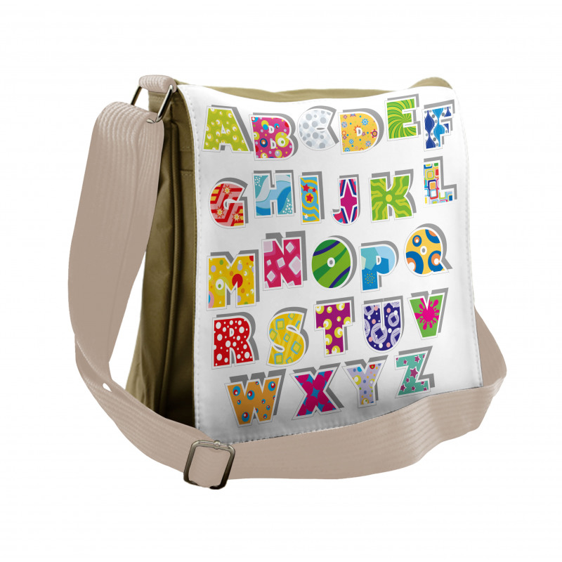 Alphabet Set Colorful Messenger Bag