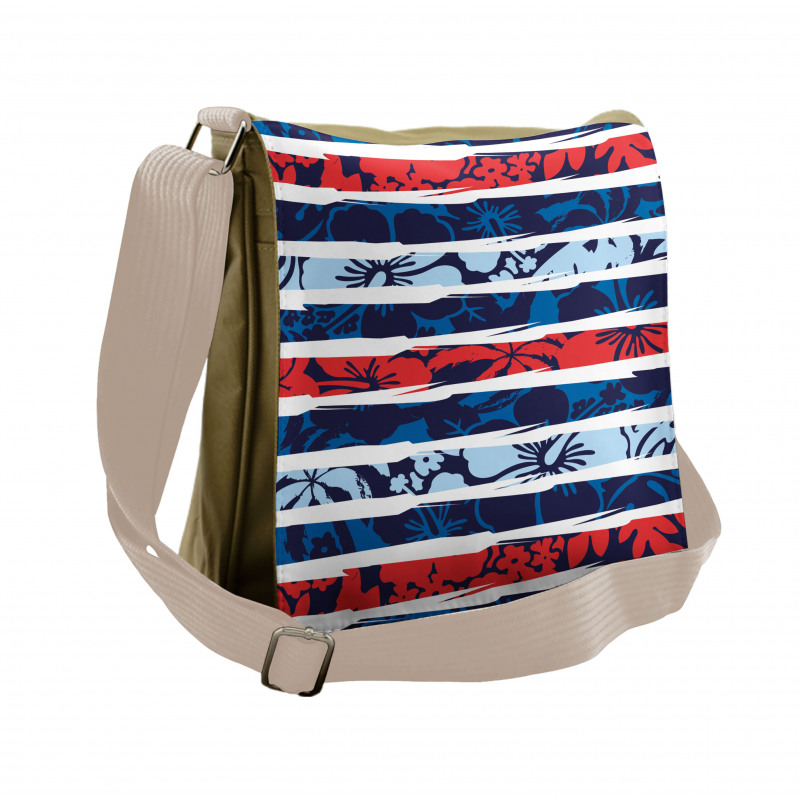 Tropical Hibiscus Beach Messenger Bag