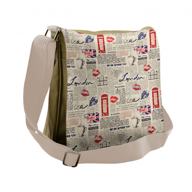 Newspaper Kiss Marks Messenger Bag