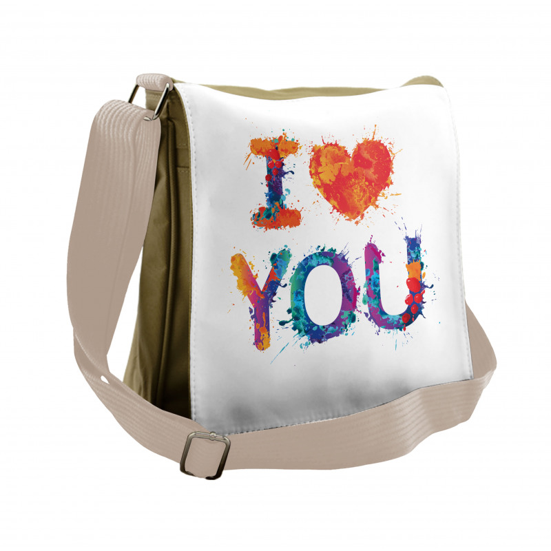 Watercolor Phrase Messenger Bag