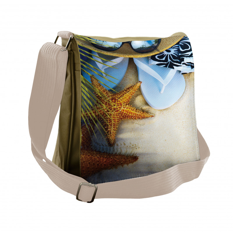 Tropical Beach Seashell Messenger Bag